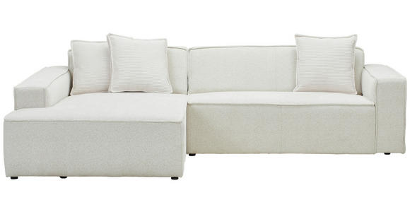 ECKSOFA in Chenille Creme  - Creme/Schwarz, KONVENTIONELL, Kunststoff/Textil (188/280cm) - Carryhome