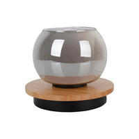 TISCHLEUCHTE 18/15 cm   - Schwarz/Weiß, Design, Glas/Holz (18/15cm) - Näve