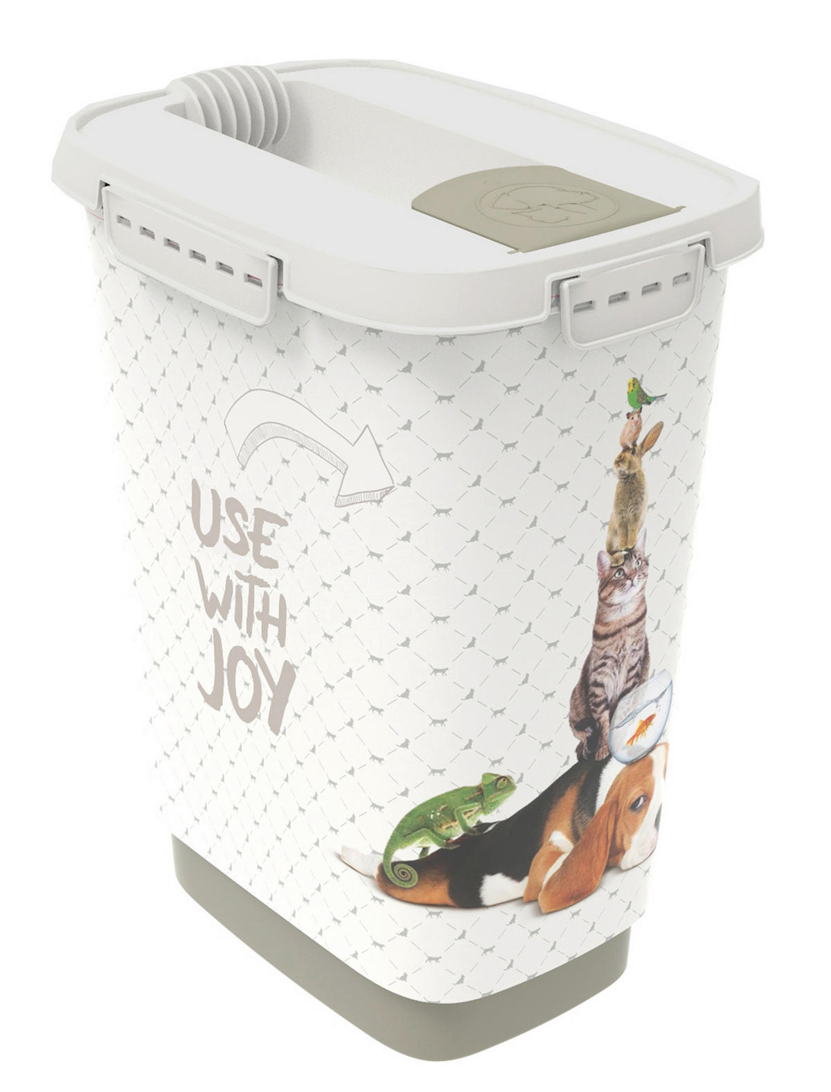 TÁPTARTÓ - fehér, Basics, műanyag (24,3/17,9/32,2cm) - Rotho