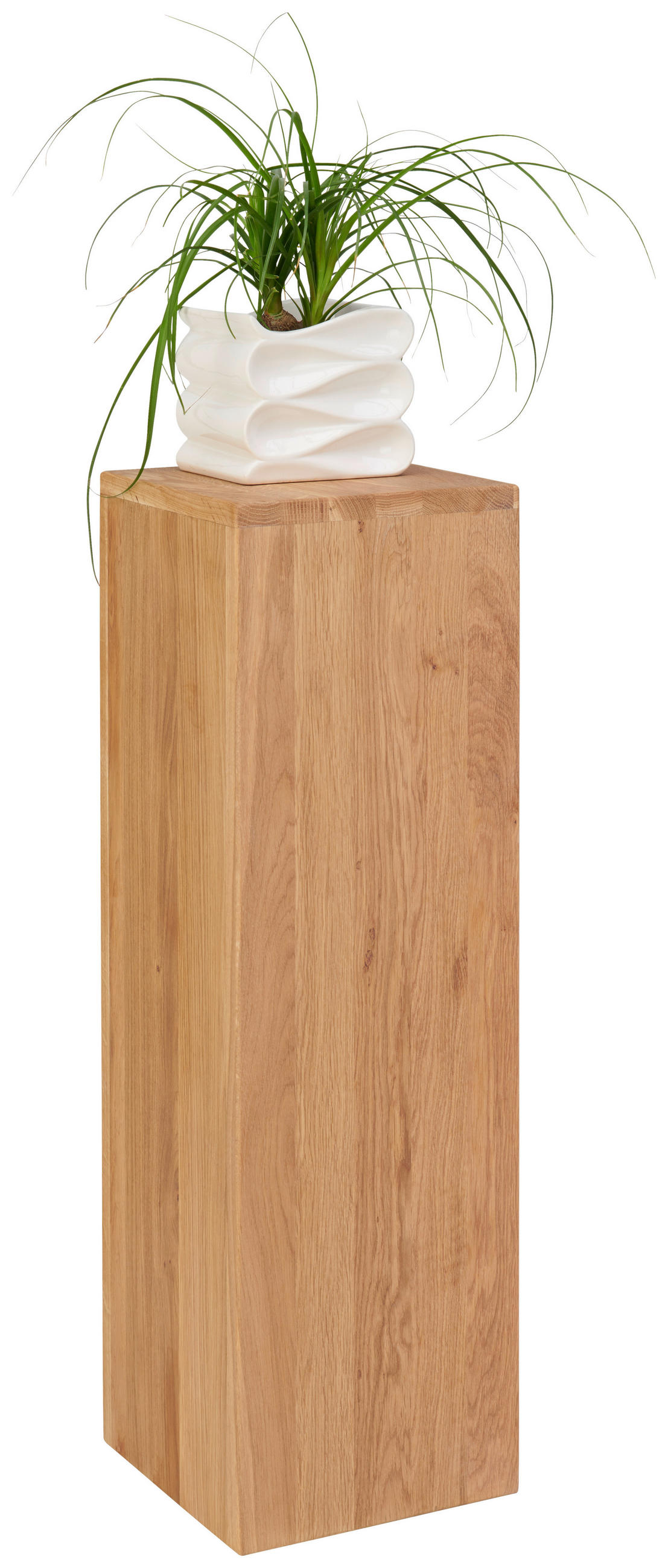 BLUMENSTÄNDER Holz Eiche massiv  - Eichefarben, Natur, Holz (25/25/80cm) - Linea Natura