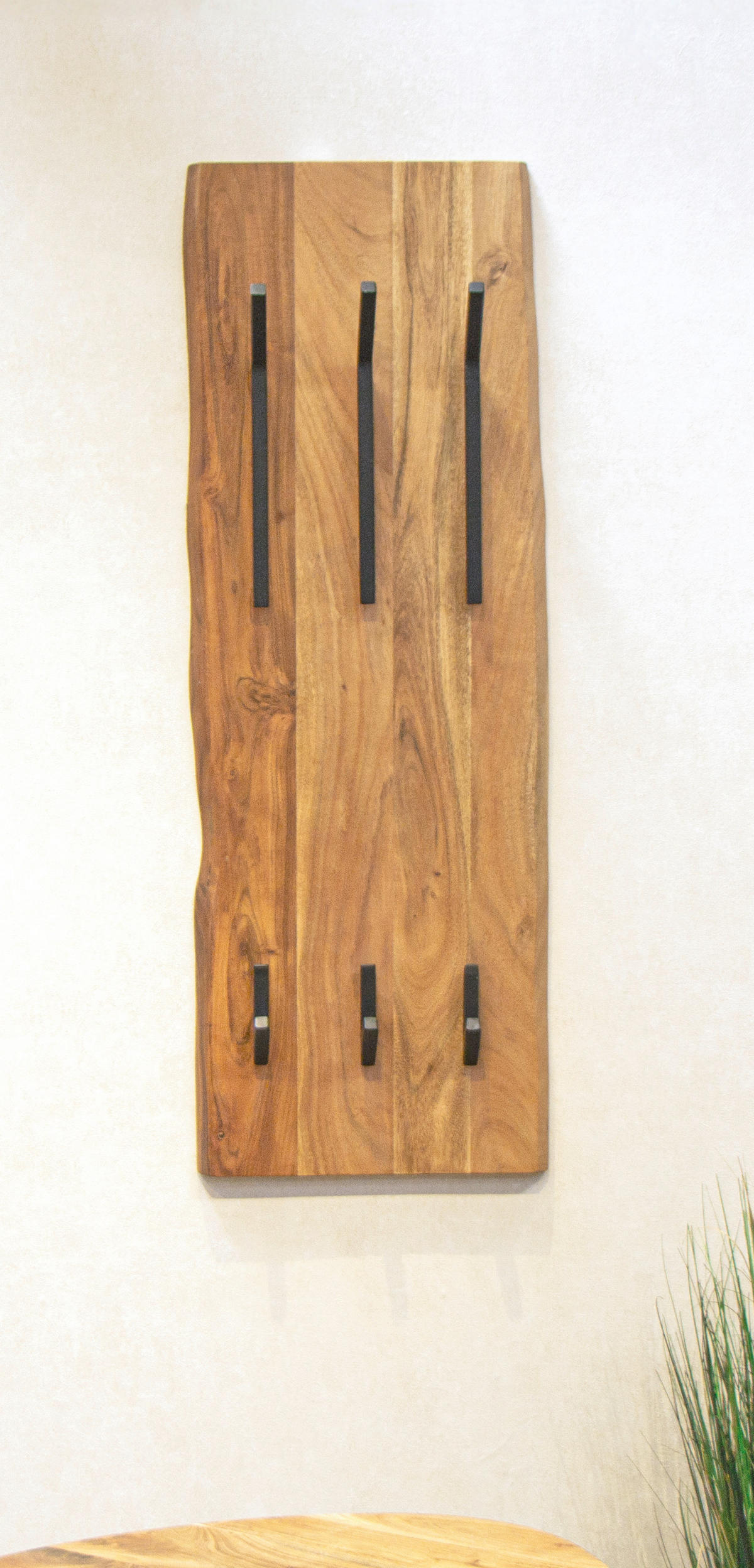 WANDGARDEROBE  in Akazie massiv Schwarz, Akaziefarben  - Schwarz/Akaziefarben, KONVENTIONELL, Holz/Metall (36/100/12cm)