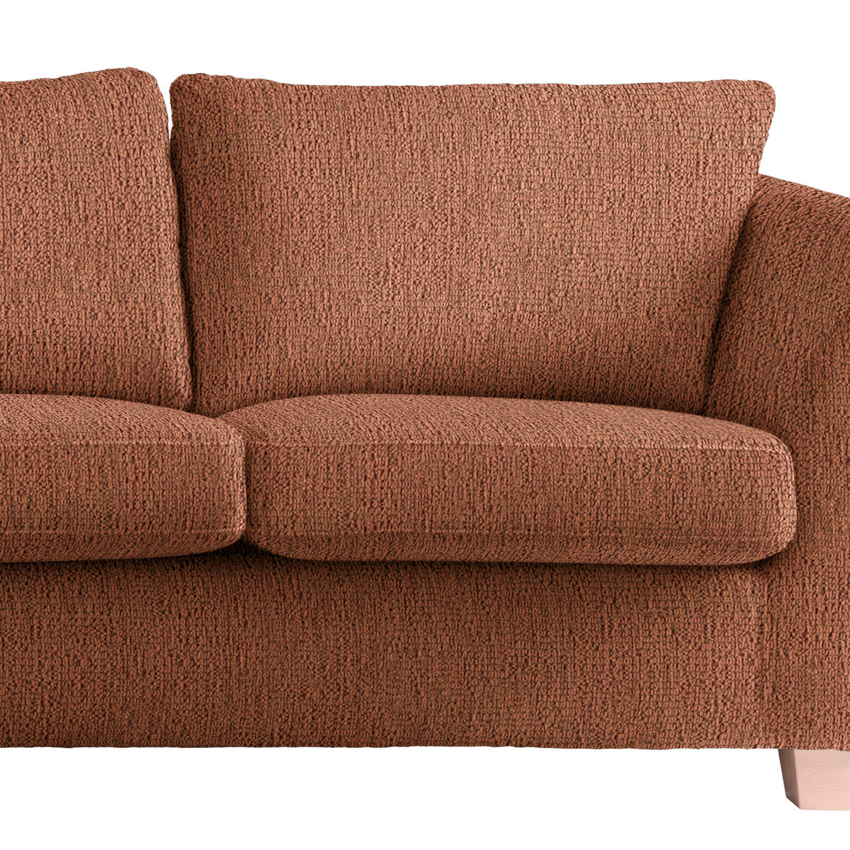 2-SITZER-SOFA in Chenille Kupferfarben  - Naturfarben/Kupferfarben, Holz/Textil (190/70-85/95cm) - MID.YOU