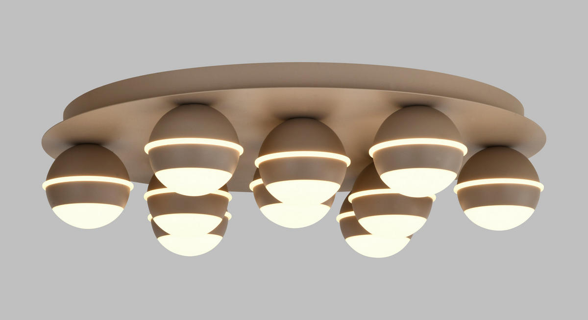 LED-DECKENLEUCHTE Biarritz 60/60/14 cm  - Sandfarben, Design, Kunststoff/Metall (60/60/14cm)