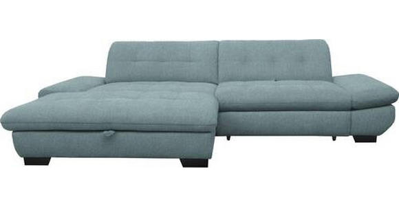 ECKSOFA in Mikrofaser Pastellblau  - Pastellblau/Schwarz, Design, Textil/Metall (198/290cm) - Xora