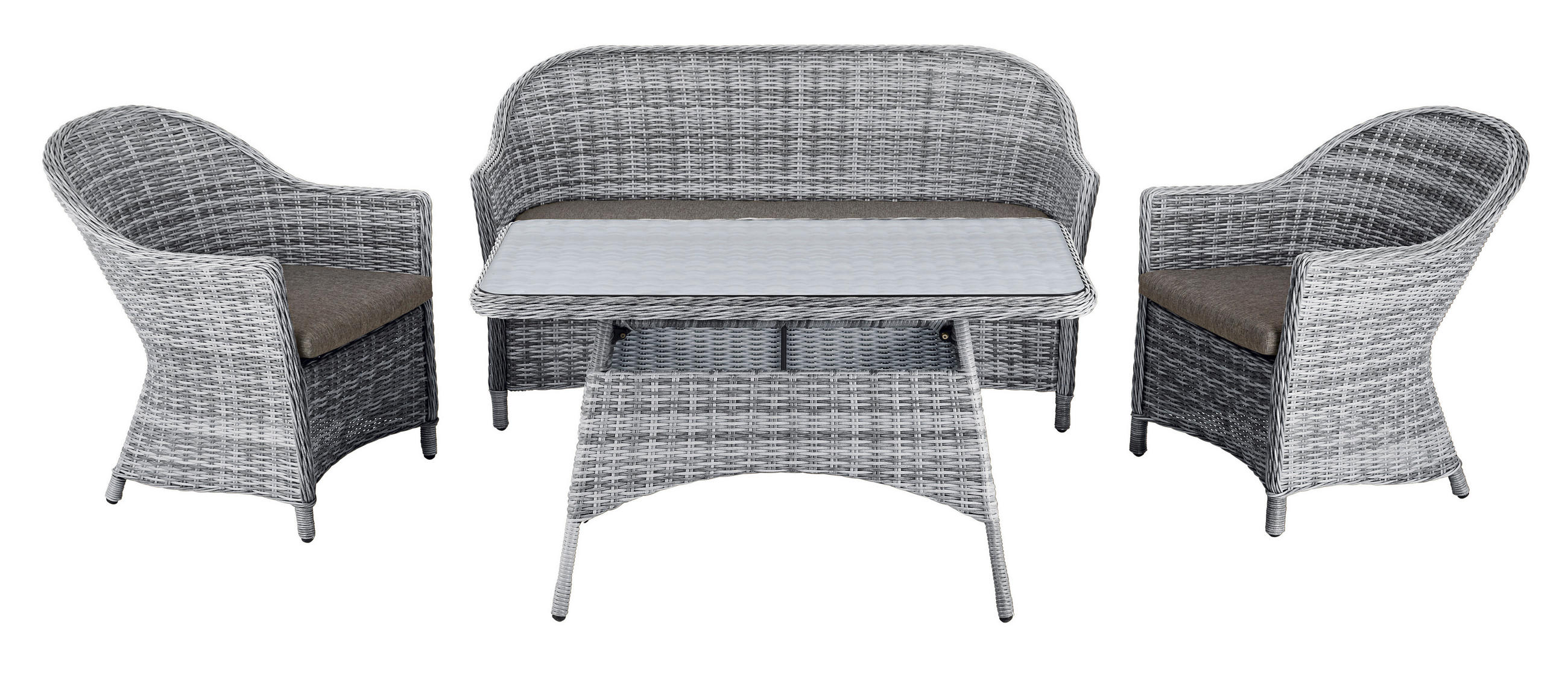 VRTNI SET   metal, plastika, staklo, tekstil  siva, svijetlo siva, boje pijeska  - siva/boje pijeska, Romantično / ladanjski, staklo/metal