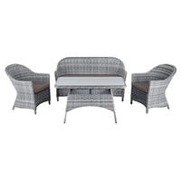 VRTNI SET   metal, plastika, staklo, tekstil  siva, svijetlo siva, boje pijeska  - siva/boje pijeska, Romantično / ladanjski, staklo/metal