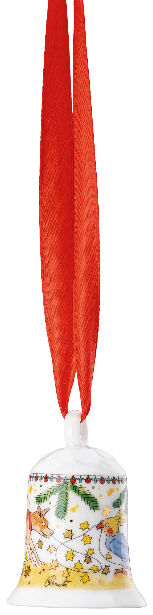 Hutschenreuther Miniglocke Weihnachtsleuchten 2024 Mehrfarbig, Weiß 4.9 cm