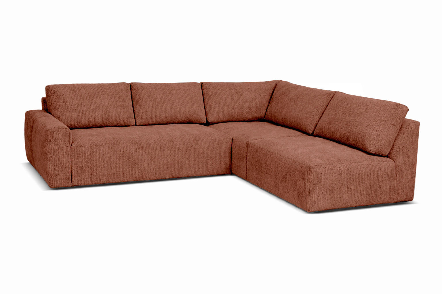 ECKSOFA  MAZA Rostfarben Cord  - Rostfarben/Schwarz, Design, Textil (275/237cm) - Livetastic