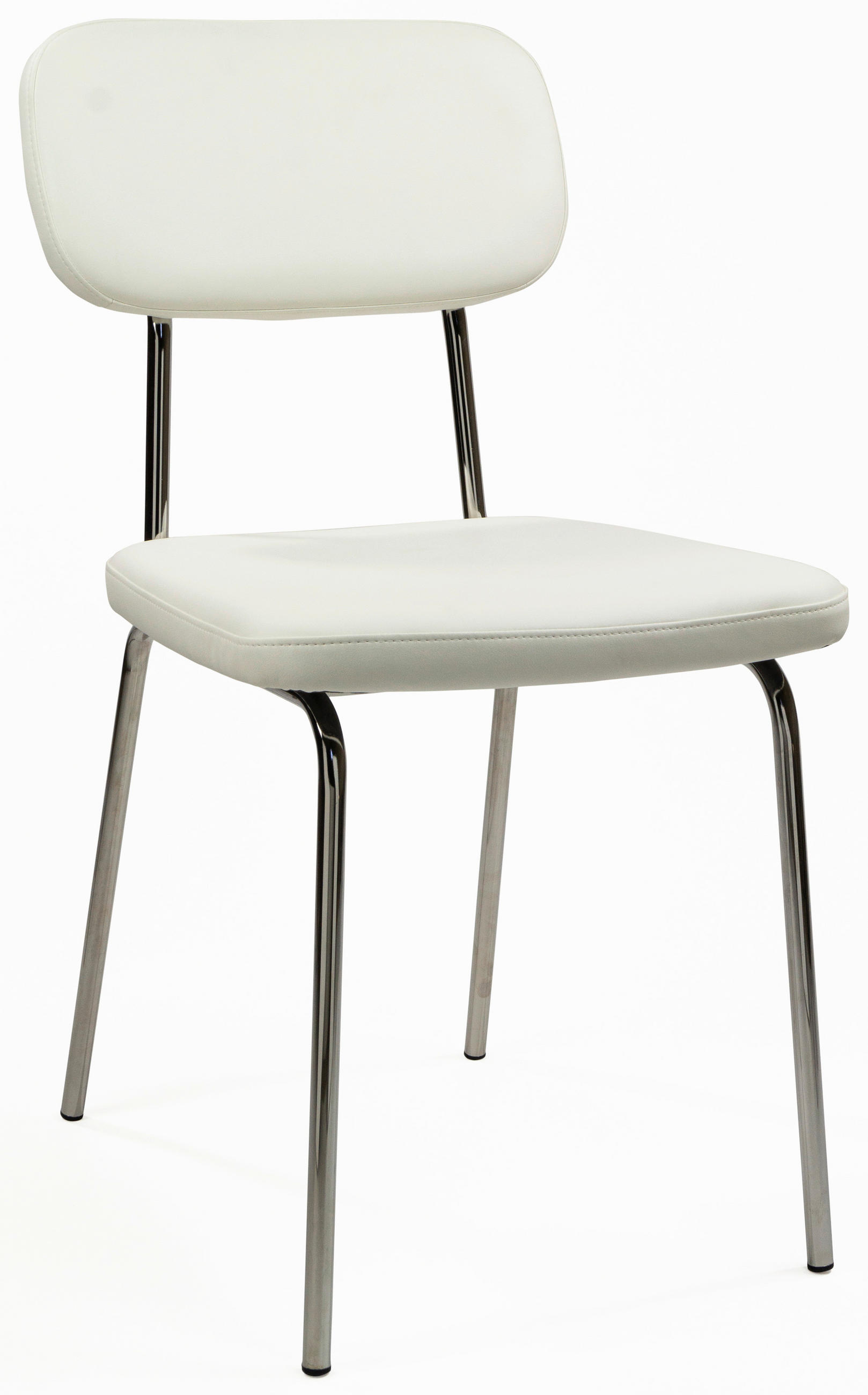 Besucherstuhl in Weiß Holz, Metall