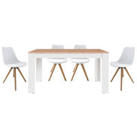 TISCHGRUPPE Weiß, Eiche Artisan  - Weiß/Eiche Artisan, MODERN, Kunststoff/Metall - MID.YOU