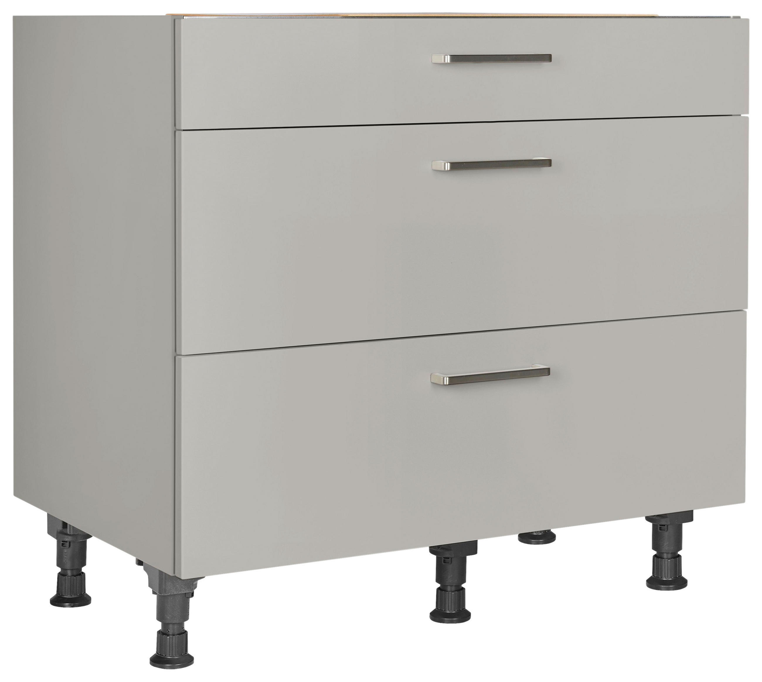 KOCHFELDUMBAUSCHRANK 90/87/56 cm  in Grau  - Edelstahlfarben/Grau, MODERN, Holzwerkstoff/Metall (90/87/56cm) - Nobilia