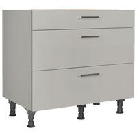 KOCHFELDUMBAUSCHRANK 90/87/56 cm  in Grau  - Edelstahlfarben/Grau, MODERN, Holzwerkstoff/Metall (90/87/56cm) - Nobilia