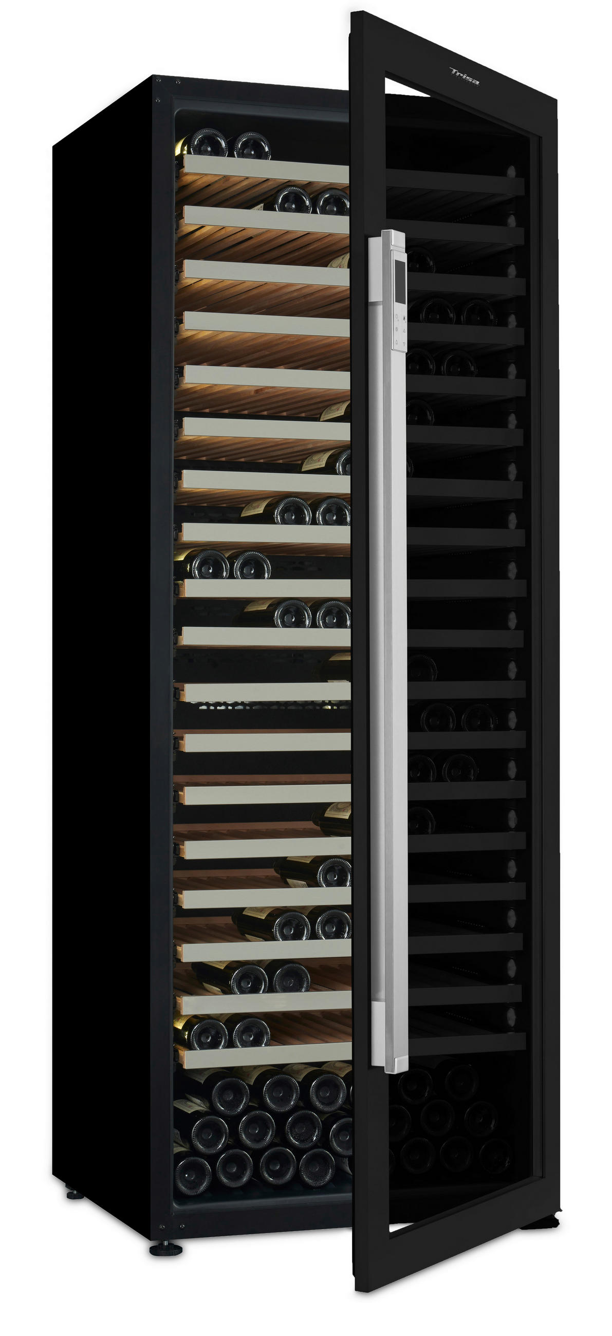 WEINKLIMASCHRANK - Schwarz, Basics, Glas/Holz (75/71/200cm) - Trisa Electronics