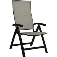 GARTENKLAPPSESSEL in Metall, Textil Grau, Schwarz  - Schwarz/Grau, Design, Textil/Metall (63/115/71cm) - Stern