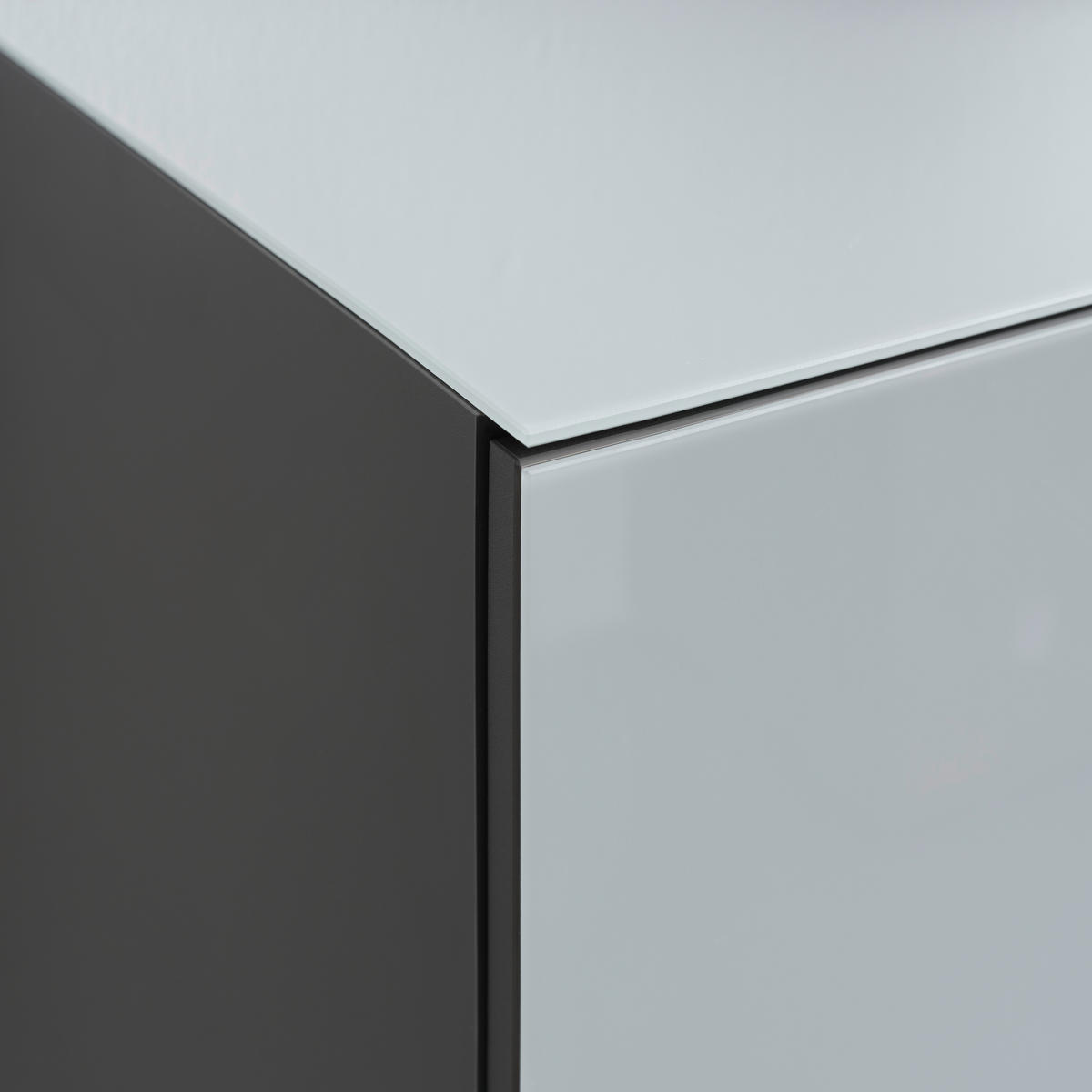 TÁLALÓSZEKRÉNY 134/102/42 cm  - krómszínű/grafitszürke, Modern, műanyag/faalapú anyag (134/102/42cm) - Premium Living