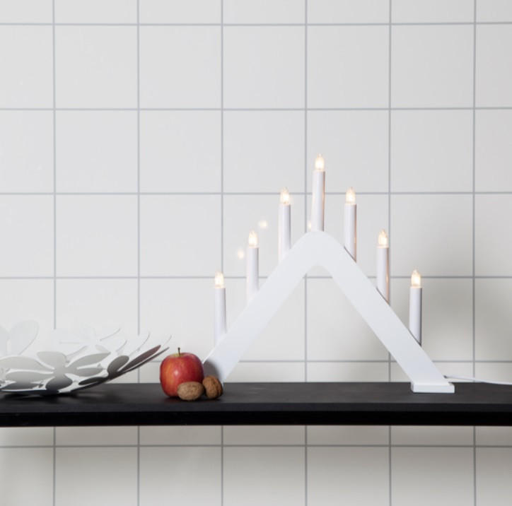 ADVENTSLJUSSTAKE  - silver/grå, Basics, trä/plast (41/36/5cm)