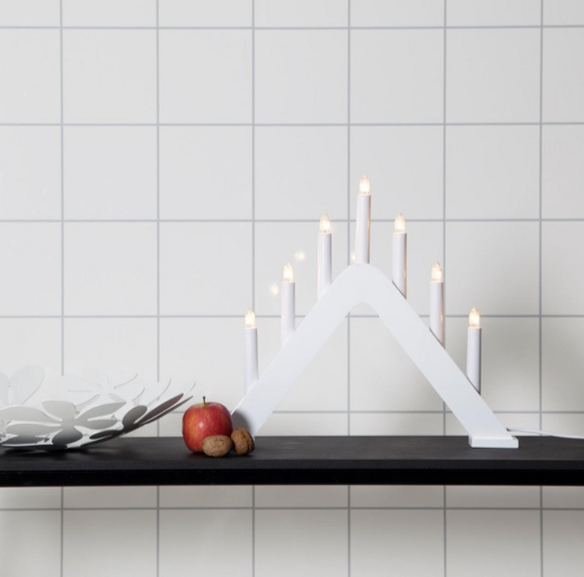 ADVENTSLJUSSTAKE  - silver/grå, Basics, trä/plast (41/36/5cm)