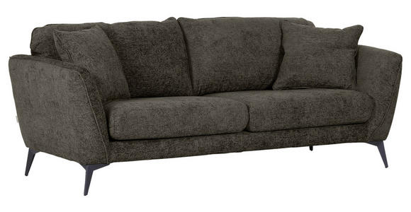 BIGSOFA Chenille Dunkelgrau  - Dunkelgrau/Schwarz, KONVENTIONELL, Textil/Metall (215/70/98cm) - Carryhome