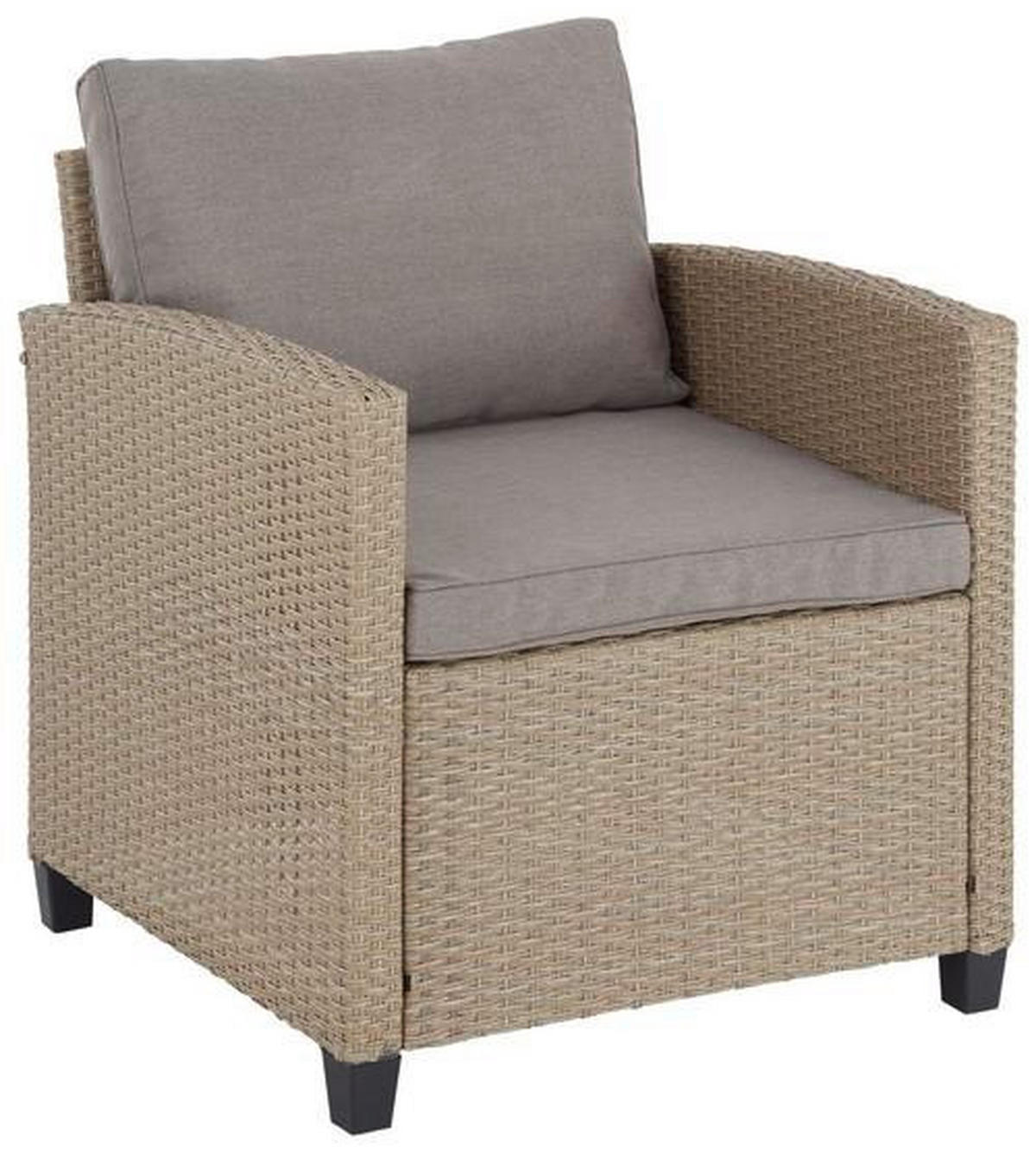 Loungegarnitur 6-tlg. Porto II 175/232 cm Stahl  - Hellgrau/Braun, MODERN, Kunststoff/Textil (175/232cm) - Luca Bessoni