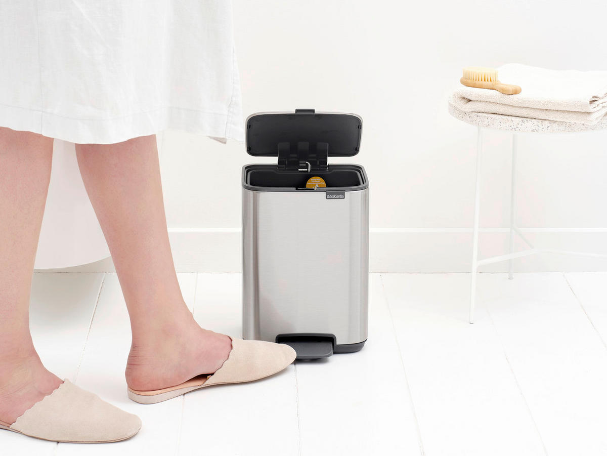 KANTA SA PAPUČICOM  4 l   - boja nerđajućeg čelika/antracit, Konvencionalno, metal/plastika (20/26,8/20,5cm) - Brabantia