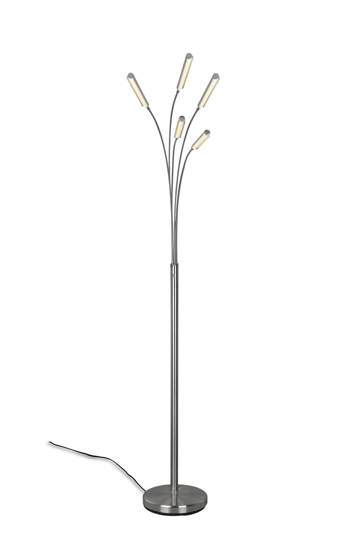 LED STOJACÍ LAMPA, 30,5/195/85,7 cm  - barvy niklu, Design, kov (30,5/195/85,7cm)