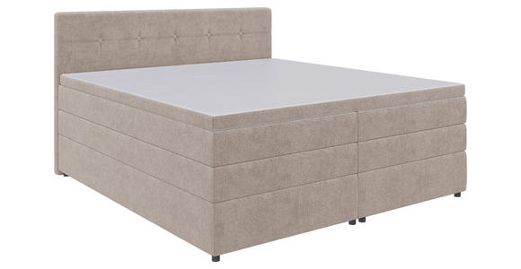 BOXSPRINGBETT 200/200 cm  in Beige  - Beige/Schwarz, KONVENTIONELL, Kunststoff/Textil (200/200cm) - Carryhome