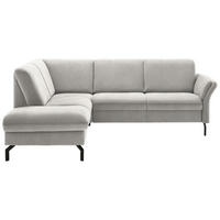 ECKSOFA in Flachgewebe Ecru  - Ecru/Schwarz, Konventionell, Textil/Metall (190/241cm) - Beldomo Comfort
