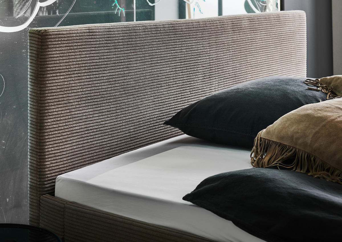 POLSTERBETT 180/200 cm  in Taupe  - Taupe/Schwarz, Basics, Holz/Textil (180/200cm) - Boxxx