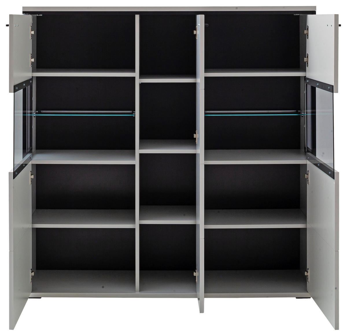 HIGHBOARD  in 134/136/38 cm  - Schwarz/Weiß, Design, Glas/Holzwerkstoff (134/136/38cm) - Stylife