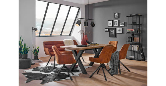 SITZBANK 177,5/87,5/64 cm  in Braun, Schwarz  - Schwarz/Braun, Design, Textil/Metall (177,5/87,5/64cm) - Hom`in