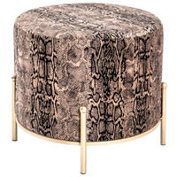 HOCKER in Metall, Textil, Holzwerkstoff Multicolor, Goldfarben  - Goldfarben/Multicolor, Design, Holzwerkstoff/Textil (48/40/48cm)