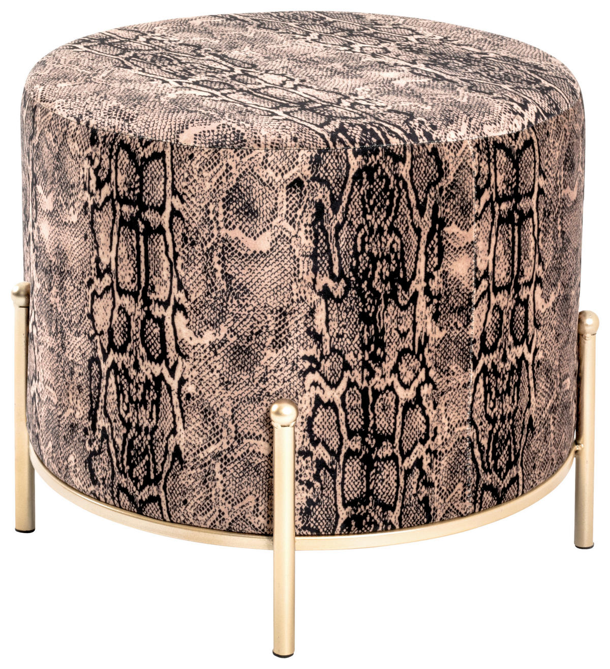 HOCKER in Metall, Textil, Holzwerkstoff Multicolor, Goldfarben  - Goldfarben/Multicolor, Design, Holzwerkstoff/Textil (48/40/48cm)