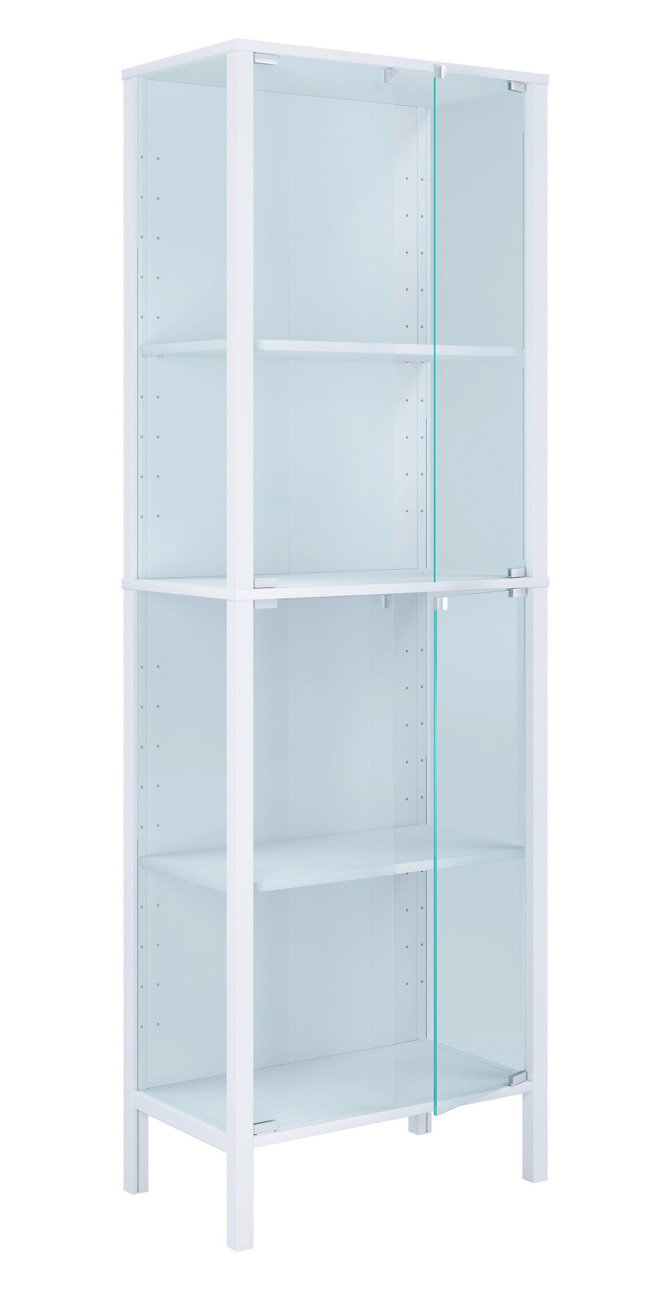 VITRÍNA, čiré, bílá, 60/178/35 cm - bílá/čiré, Design, kompozitní dřevo/plast (60/178/35cm) - Livetastic