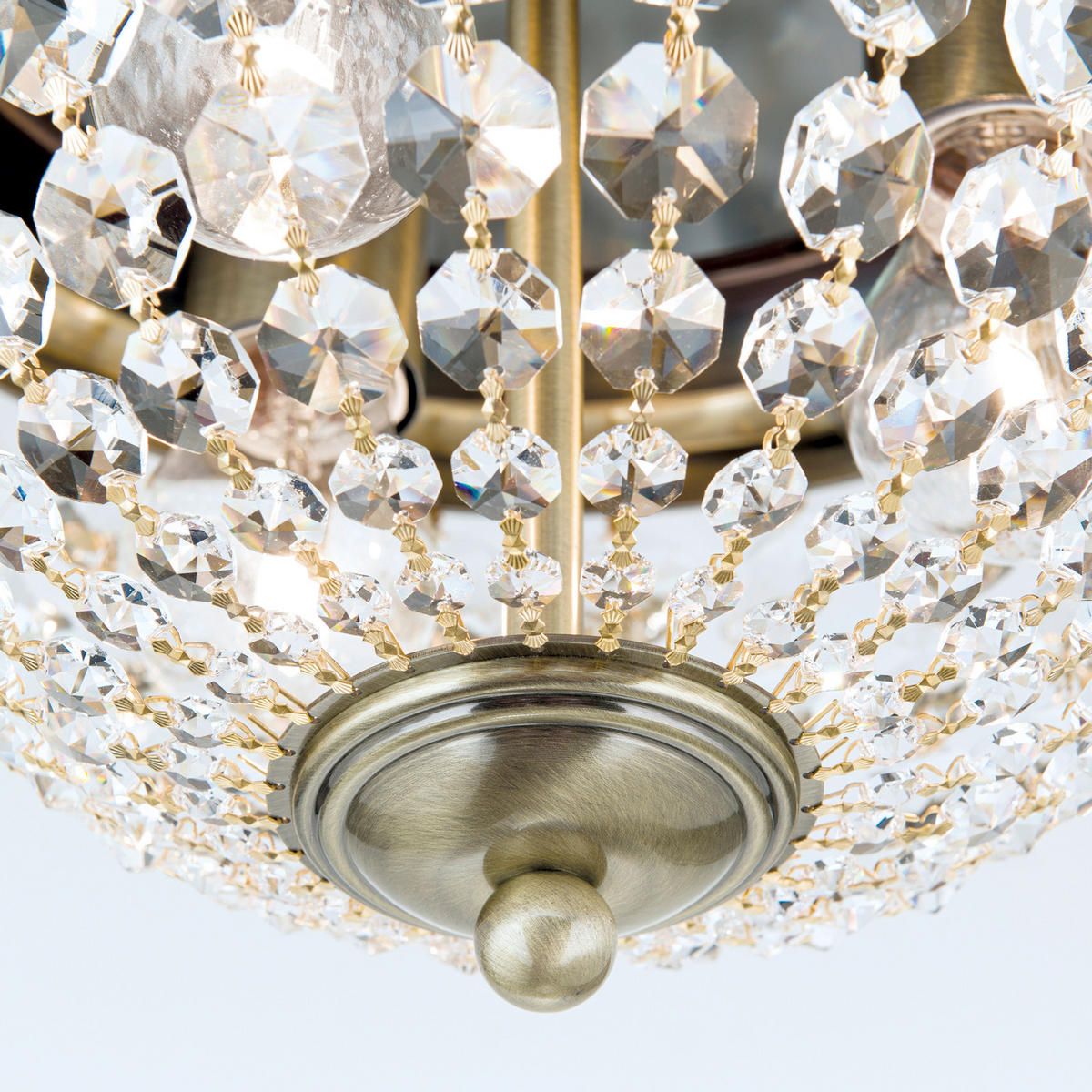 KRISTALL-DECKENLEUCHTE Plafond 35/24 cm   - Goldfarben, LIFESTYLE, Glas/Metall (35/24cm)