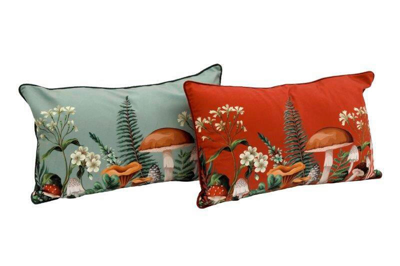 PERNĂ CANAPEA  - roșu/verde jad, Basics, textil (50/30/10cm)