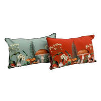 PERNĂ CANAPEA  - roșu/verde jad, Basics, textil (50/30/10cm)