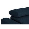 ECKSOFA in Chenille Dunkelblau  280/205 cm  - Schwarz/Dunkelblau, Design, Textil/Metall (280/205cm) - Xora