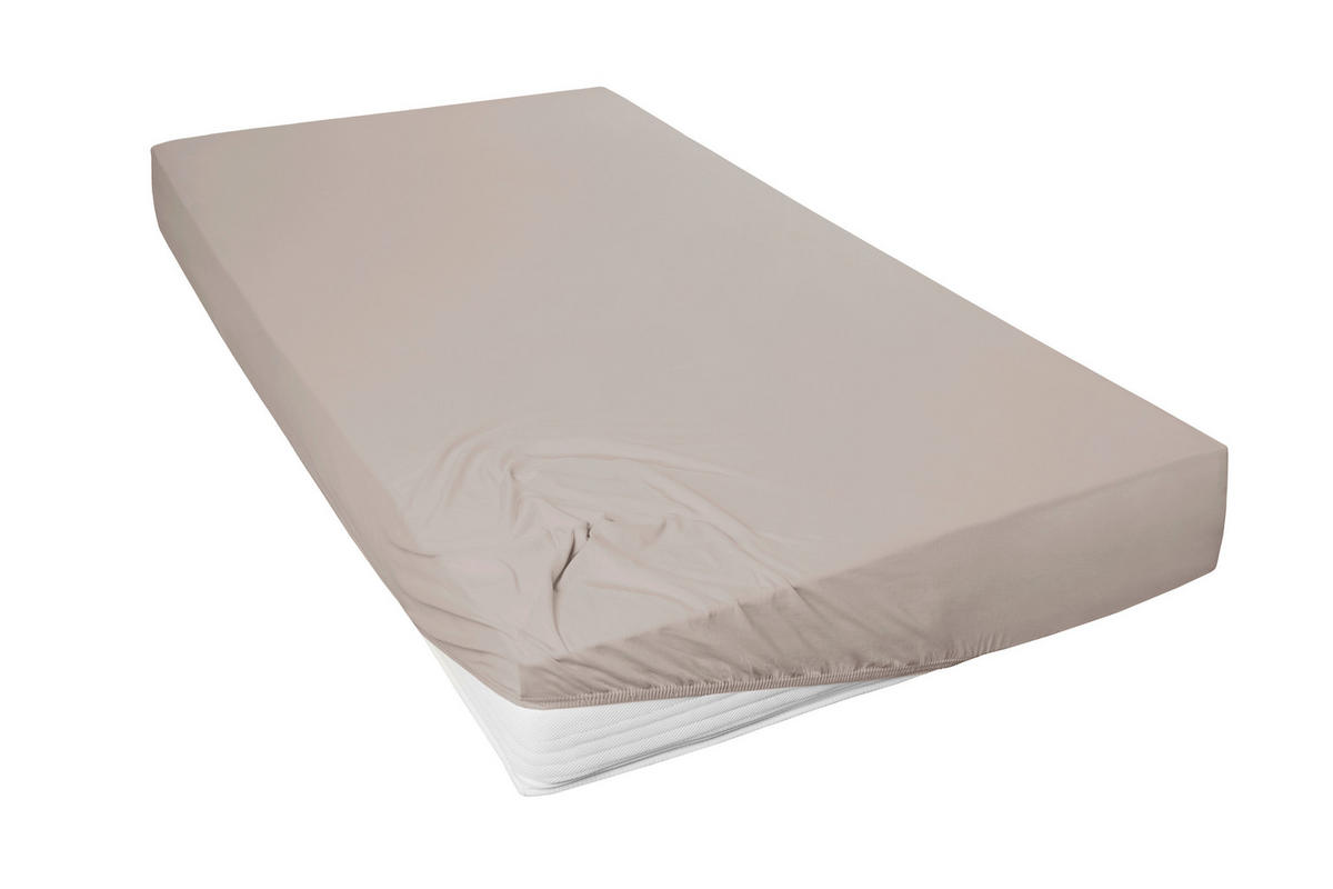 SPANNLEINTUCH 100/200 cm Jersey  - Braun, Basics, Textil (100/200cm)