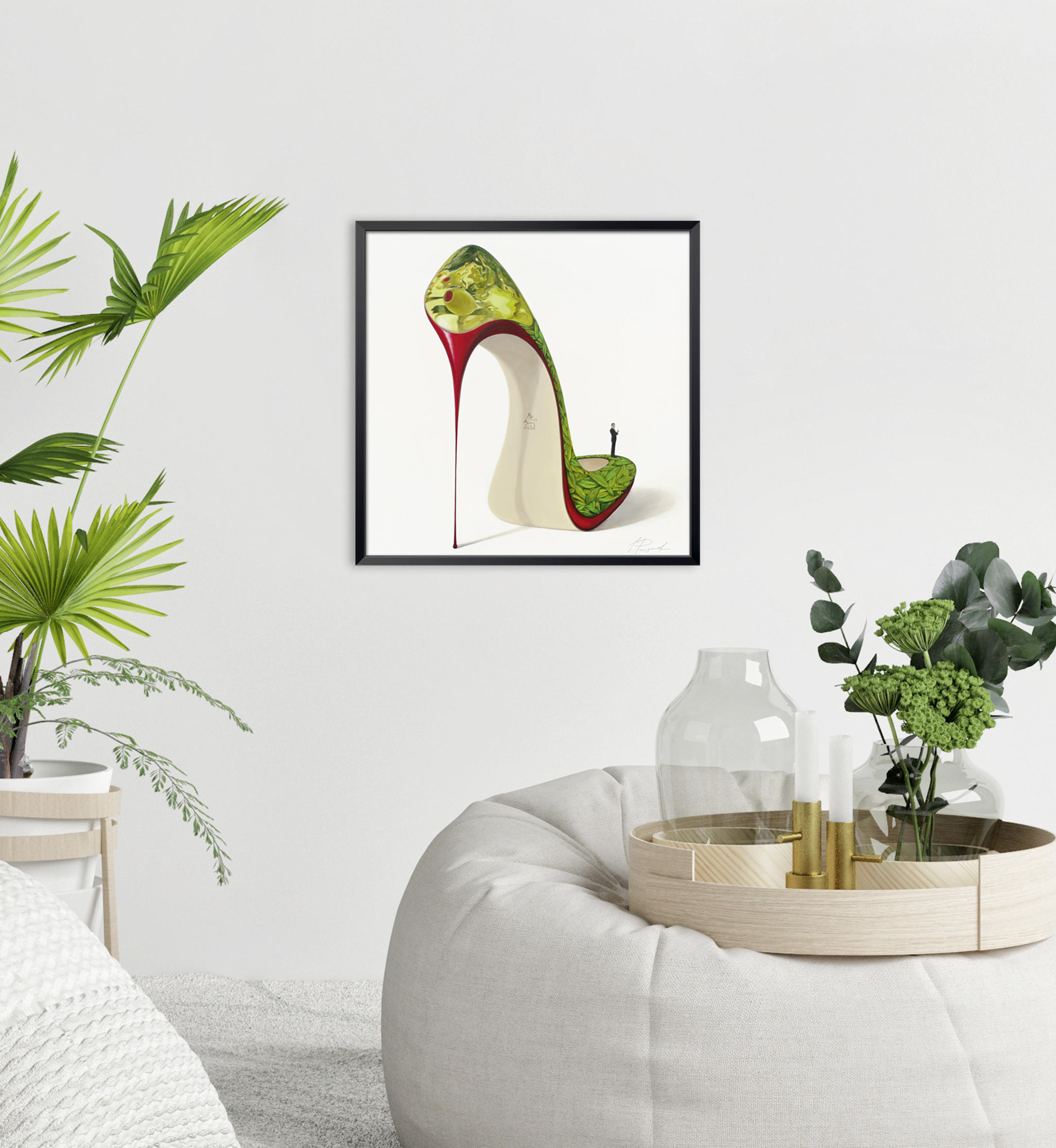 KUNSTDRUCK Inna Panasenko Frauen Martini Dry - Rot/Weiß, Basics, Papier (30/30cm) - Monee