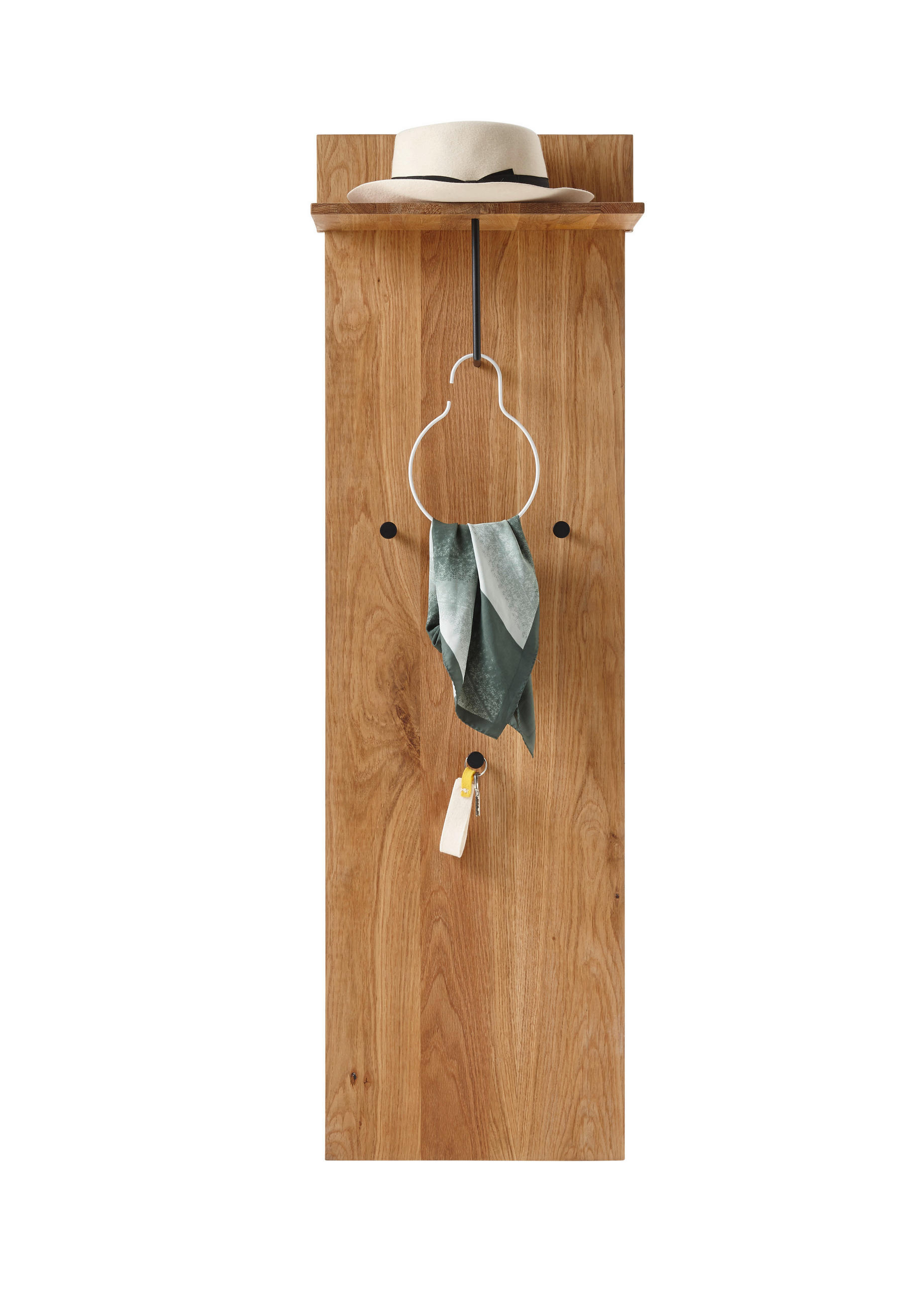 ŠATNÍ PANEL, černá, barvy dubu, dub, 42/135/20 cm - černá/barvy dubu, Natur, kov/dřevo (42/135/20cm) - MID.YOU