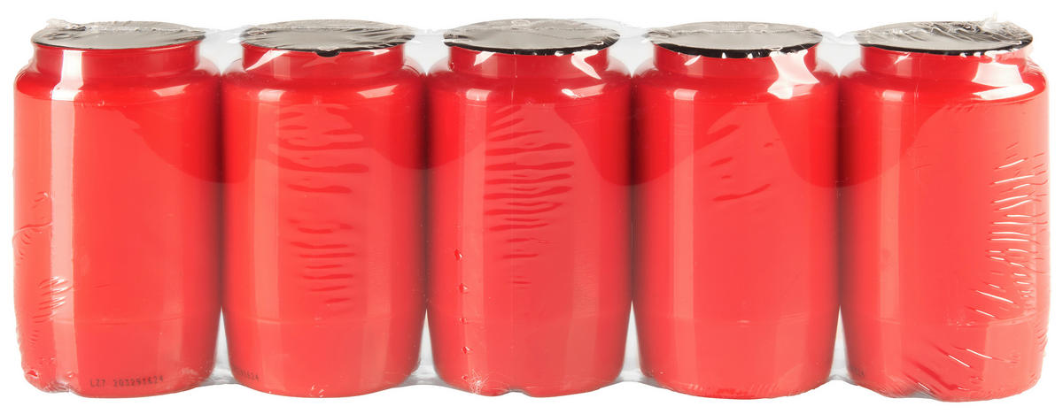 NÁHROBNÍ SVÍČKY 5 ks - červená, Basics, plast (28,5/5,9/9,5cm)