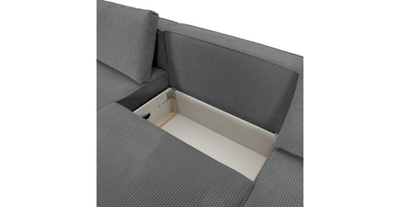 WOHNLANDSCHAFT  in Cord Dunkelgrau  - Dunkelgrau/Schwarz, KONVENTIONELL, Kunststoff/Textil (155/348/155cm) - Carryhome