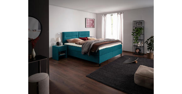 BOXSPRINGBETT 240/220 cm  in Blau  - Blau/Schwarz, KONVENTIONELL, Textil/Metall (240/220cm) - Esposa