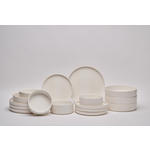 KOMBISERVICE Kyoto striscia 16-teilig  - Weiß, Trend, Keramik - Novel