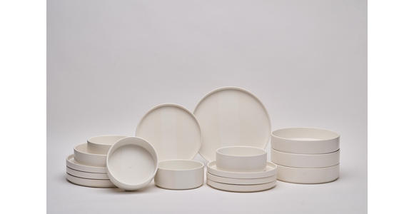 KOMBISERVICE Kyoto striscia 16-teilig  - Weiß, Trend, Keramik - Novel