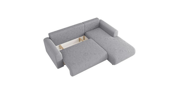 ECKSOFA inkl. Funktionen Grau Cord  - Schwarz/Grau, KONVENTIONELL, Kunststoff/Textil (260/200cm) - Xora