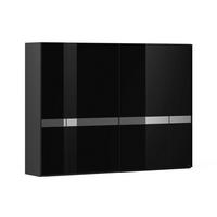 SCHWEBETÜRENSCHRANK in Anthrazit, Schwarz  - Anthrazit/Schwarz, Design, Glas/Holzwerkstoff (323/222/68cm) - Joop!