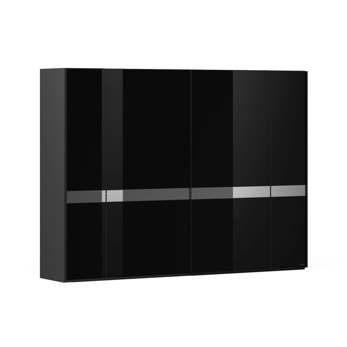 SCHWEBETÜRENSCHRANK in Anthrazit, Schwarz  - Anthrazit/Schwarz, Design, Glas/Holzwerkstoff (323/222/68cm) - Joop!