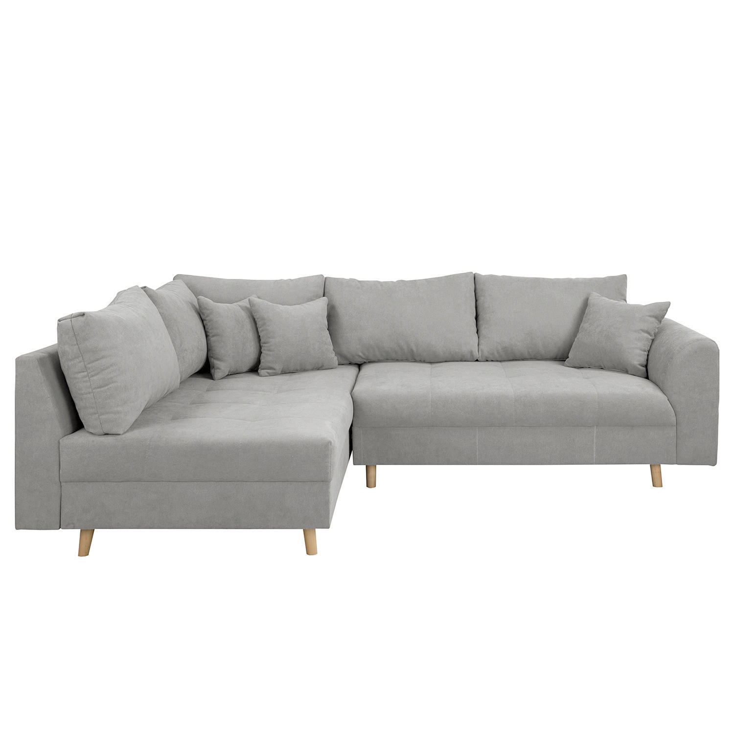 ECKSOFA Ariella Grau Mikrofaser  - Naturfarben/Grau, Design, Holz/Textil (161/231cm) - Livetastic
