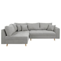 ECKSOFA Ariella Grau Mikrofaser  - Naturfarben/Grau, Design, Holz/Textil (161/231cm) - Livetastic